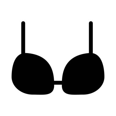 Beyaz arka plan üzerinde izole siyah glif sutyen