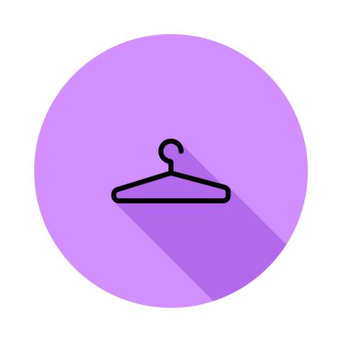 Menekşe daire izole beyaz arka plan üzerinde siyah askı