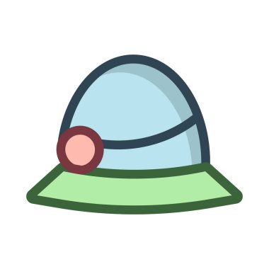 Beyaz arka plan üzerinde izole mavi ve yeşil vintage şapka