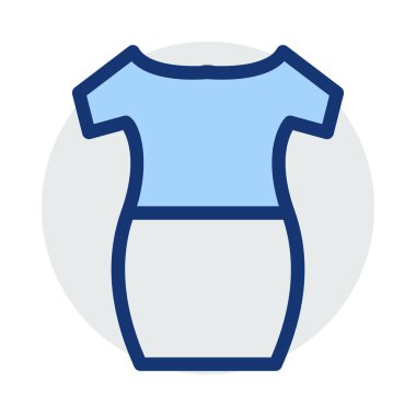 Beyaz arka plan üzerinde izole mavi ve gri renklerde ince elbise