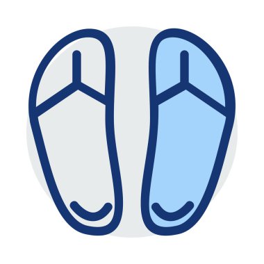 Beyaz arka plan üzerinde izole mavi ve gri renklerde floplar flip