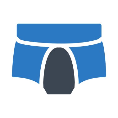 Düz stil beyaz arka plan üzerinde izole mavi kısa