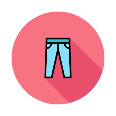 Mavi ince kot pantolon beyaz arka plan üzerinde izole pembe daire