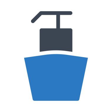 Düz stil beyaz arka plan üzerinde izole mavi vücut losyonu