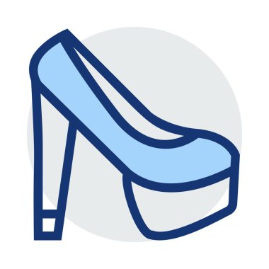 Yüksek topuk ayakkabı beyaz arka plan üzerinde izole mavi ve gri renklerde