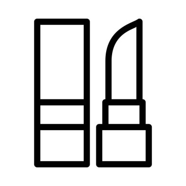 Beyaz arka plan üzerinde izole siyah anahat ruj