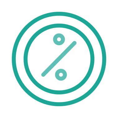 Basit anahat yeşil düğme yüzde ile imza izole üzerinde beyaz arka plan