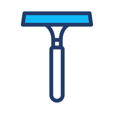 Beyaz arka plan üzerinde izole, basit beyaz ve mavi tıraş makinesi