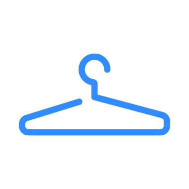 Basit anahat beyaz arka plan üzerinde izole mavi askı açıldı