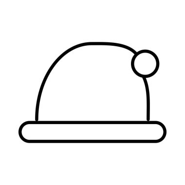 Beyaz arka plan üzerinde izole anahat şapka