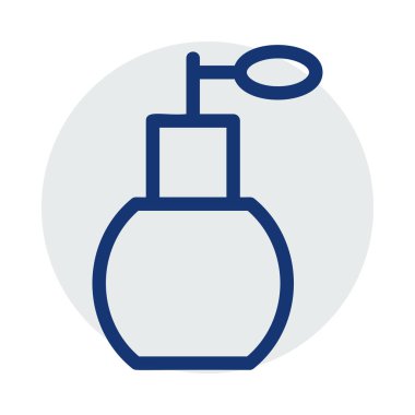 Beyaz arka plan üzerinde izole mavi ve gri renklerde Vintage parfüm