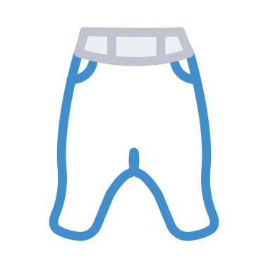 Basit mavi ve gri büyük beyaz arka plan üzerinde izole pantolon boyutu