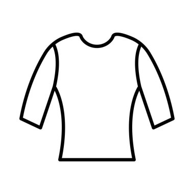 Uzun kollu gömlek beyaz arka plan üzerinde izole anahat