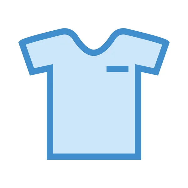 Camiseta Azul Simple Aislada Sobre Fondo Blanco — Archivo Imágenes Vectoriales