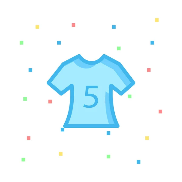 Blaues Shirt Mit Der Nummer Auf Weißem Hintergrund Mit Bunten — Stockvektor
