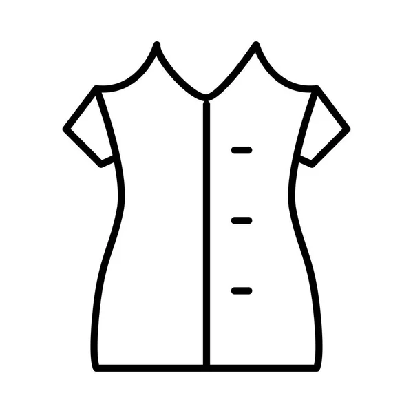 Umrisskleid Mit Offenen Schultern Isoliert Auf Weißem Hintergrund — Stockvektor