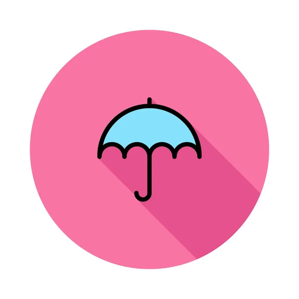 Paraguas Azul Círculo Rosa Aislado Sobre Fondo Blanco — Vector de stock
