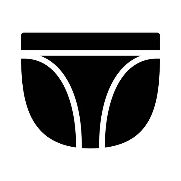 Culotte Glyphe Noire Isolée Sur Fond Blanc — Image vectorielle