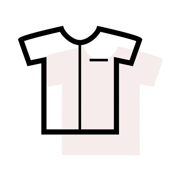 Small Shirt White Background Beige Shadow — Stock Vector