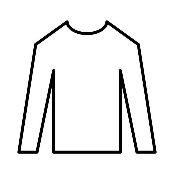 Esquema Camisa Manga Larga Aislada Sobre Fondo Blanco — Vector de stock