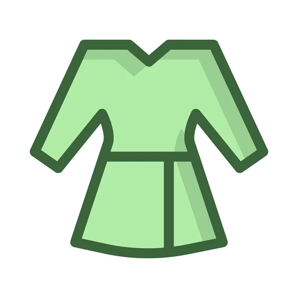 Zelené Šaty Izolovaných Bílém Pozadí — Stockový vektor