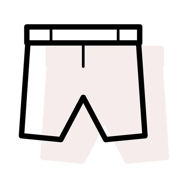 Pantalones Cortos Sobre Fondo Blanco Con Sombra Beige — Archivo Imágenes Vectoriales