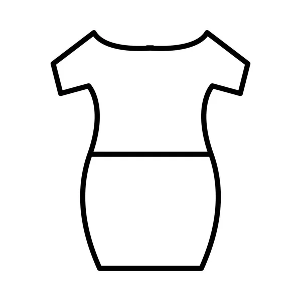 Outline Slim Dress Isolated White Background — Stock Vector