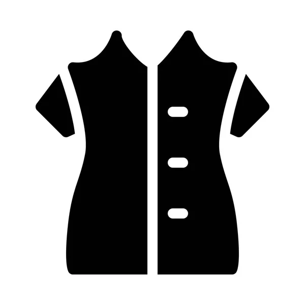 Vestido Glifo Negro Con Hombros Abiertos Aislados Sobre Fondo Blanco — Archivo Imágenes Vectoriales