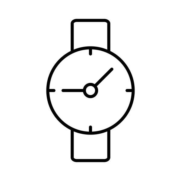 Outline Armbanduhr Isoliert Auf Weißem Hintergrund — Stockvektor