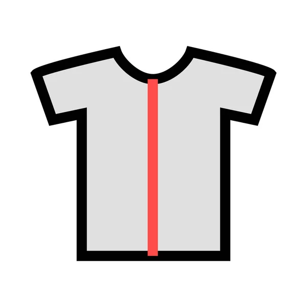 Shirt Gris Noir Rouge Isolé Sur Fond Blanc — Image vectorielle