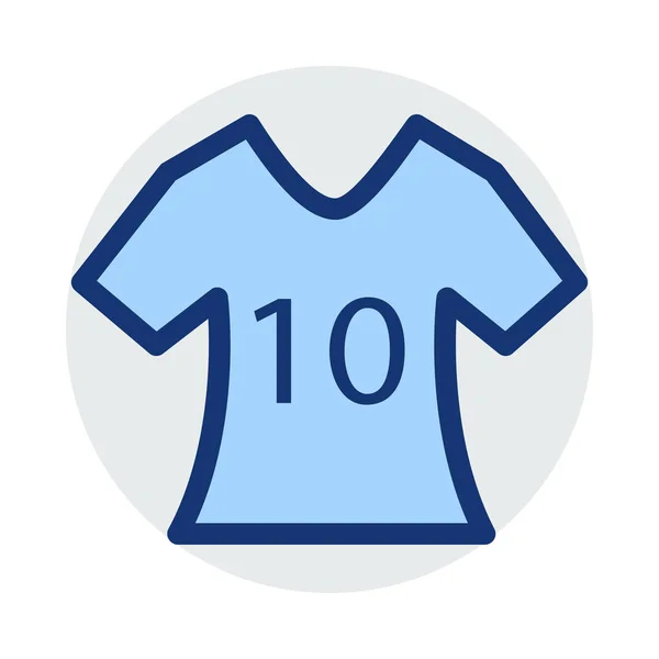 Camiseta Con Número Colores Azul Gris Aislada Sobre Fondo Blanco — Vector de stock