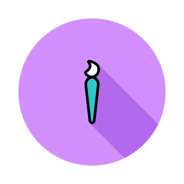 Синій Пензлик Макіяжу Фіолетовому Колі Ізольований Білому Тлі — стоковий вектор