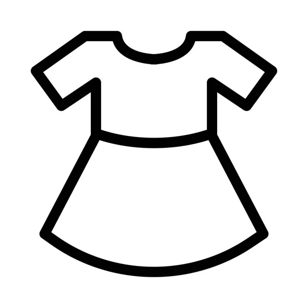 Чорна Контурна Сукня Ізольована Білому Тлі — стоковий вектор