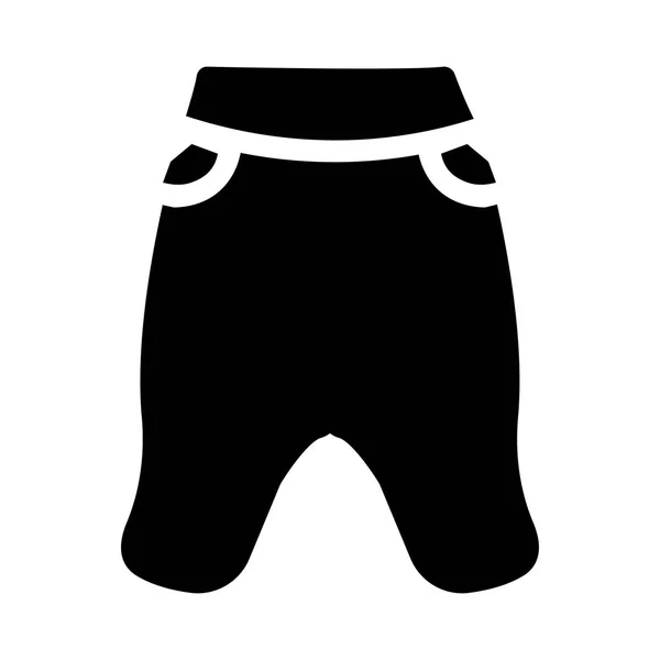 Pantalón Gran Tamaño Glifo Negro Aislado Sobre Fondo Blanco — Archivo Imágenes Vectoriales