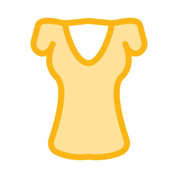 Blusa Delgada Amarilla Simple Aislada Sobre Fondo Blanco — Archivo Imágenes Vectoriales