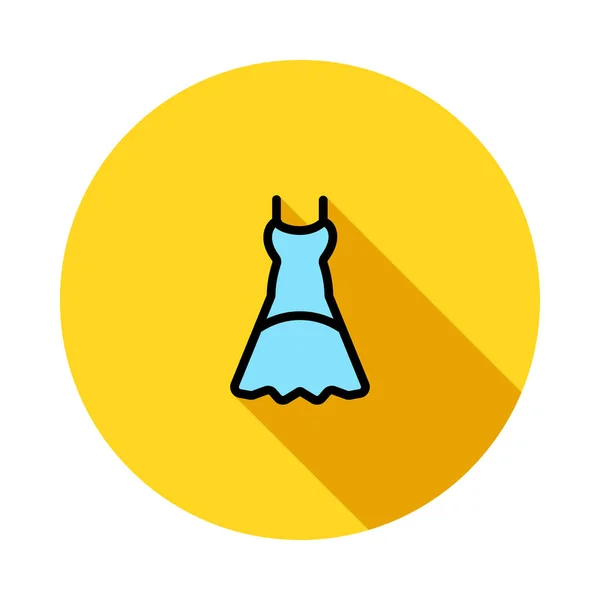 Vestido Azul Círculo Amarelo Isolado Fundo Branco —  Vetores de Stock