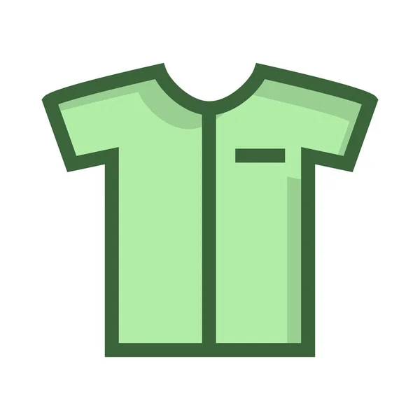 白い背景に隔離された緑のTシャツ — ストックベクタ
