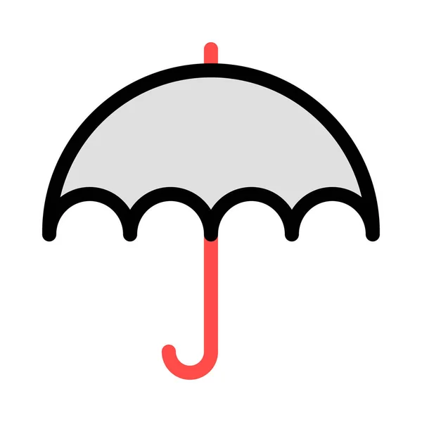 白い背景に分離された灰色 黒と赤の傘 — ストックベクタ