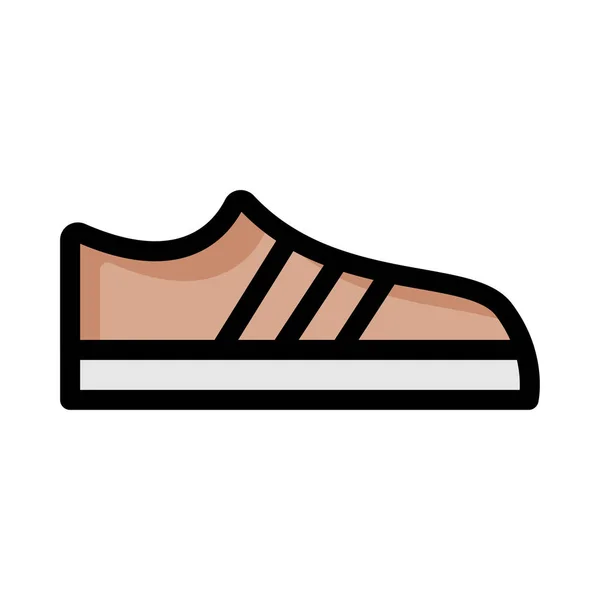 Zapato Deportivo Marrón Aislado Sobre Fondo Blanco — Vector de stock