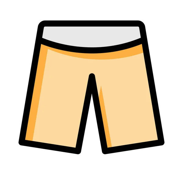 Pantalones Cortos Color Naranja Aislados Sobre Fondo Blanco — Archivo Imágenes Vectoriales