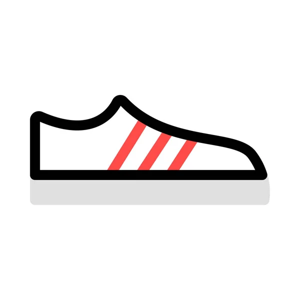 Γκρι Κόκκινο Και Μαύρο Αθλητικό Παπούτσι Απομονωθεί Λευκό Φόντο — Διανυσματικό Αρχείο
