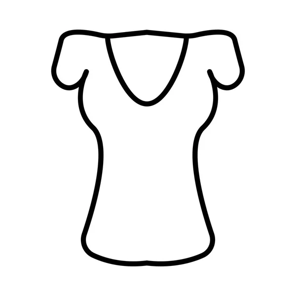 Blusa Delgada Contorno Aislada Sobre Fondo Blanco — Vector de stock