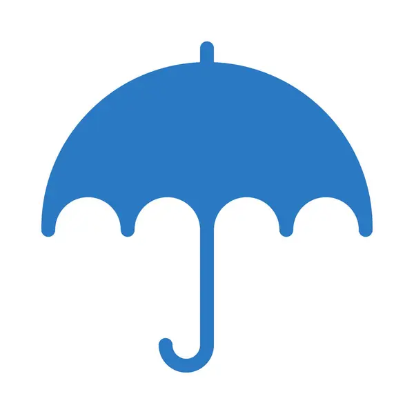 Blue Umbrella Flat Style Isolated White Background — Stock Vector
