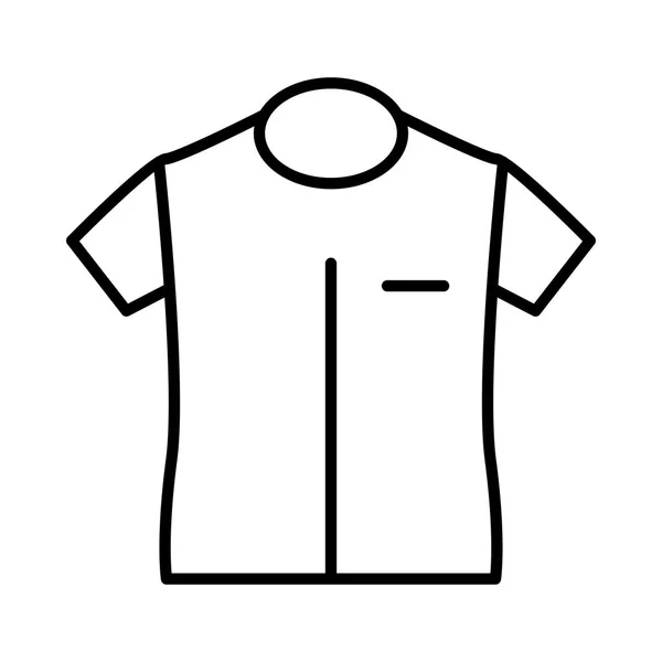 Outline Shirt Isolated White Background — Stock Vector