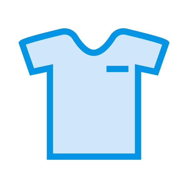 Camiseta Azul Claro Estilo Plano Aislada Sobre Fondo Blanco — Archivo Imágenes Vectoriales