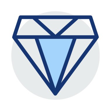 Beyaz arka plan üzerinde izole mavi ve gri renklerde elmas