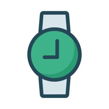 İzole beyaz zemin üzerine yeşil ve gri kol saati