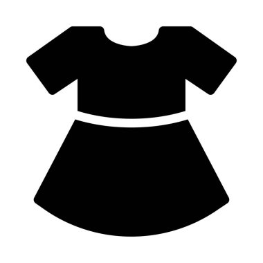 Beyaz arka plan üzerinde izole siyah glif elbise