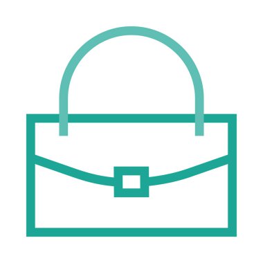 Beyaz arka plan üzerinde izole basit anahat yeşil el çantası