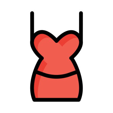 Kırmızı ince izole üzerinde beyaz arka plan elbise